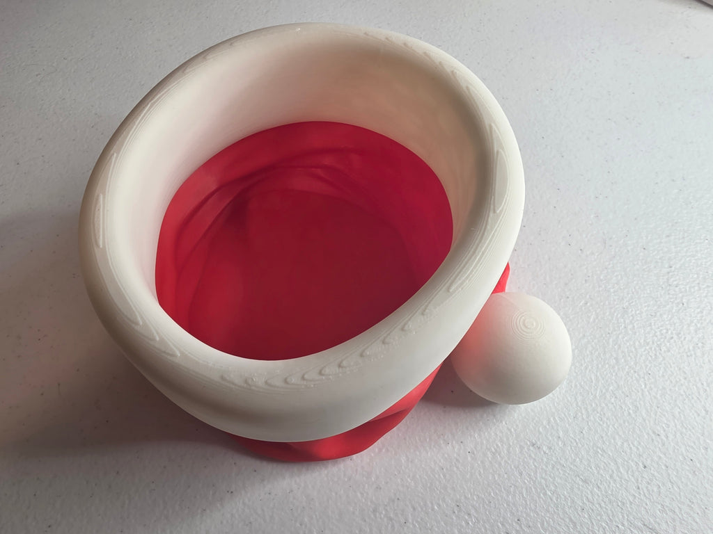 Santa hat candy bowl